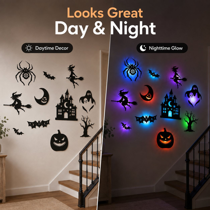 Halloween LED Silhouette Wall Light Stickers 🎃✨