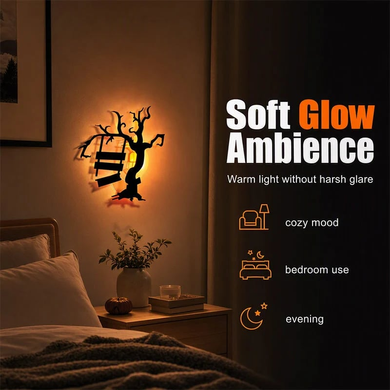 Halloween LED Silhouette Wall Light Stickers 🎃✨