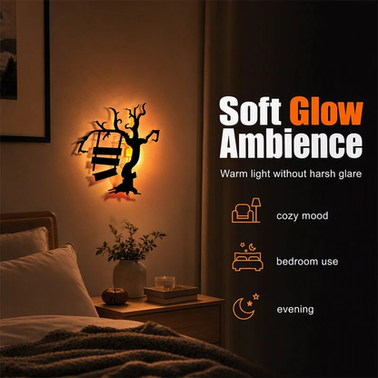 Halloween LED Silhouette Wall Light Stickers 🎃✨