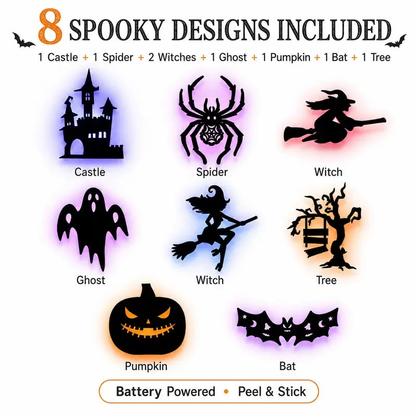 Halloween LED Silhouette Wall Light Stickers 🎃✨
