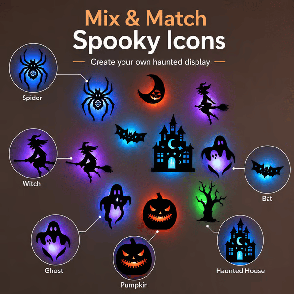 Halloween LED Silhouette Wall Light Stickers 🎃✨