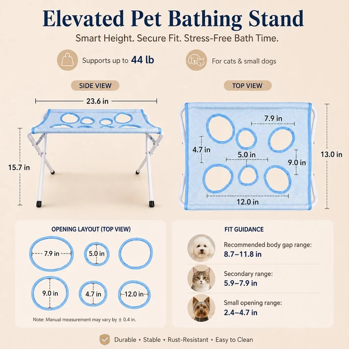 Foldable Elevated Dog Grooming Hammock